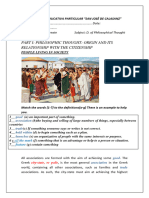 Philosophy First Worksheet Philosophic Thought Origin and Citizenship II