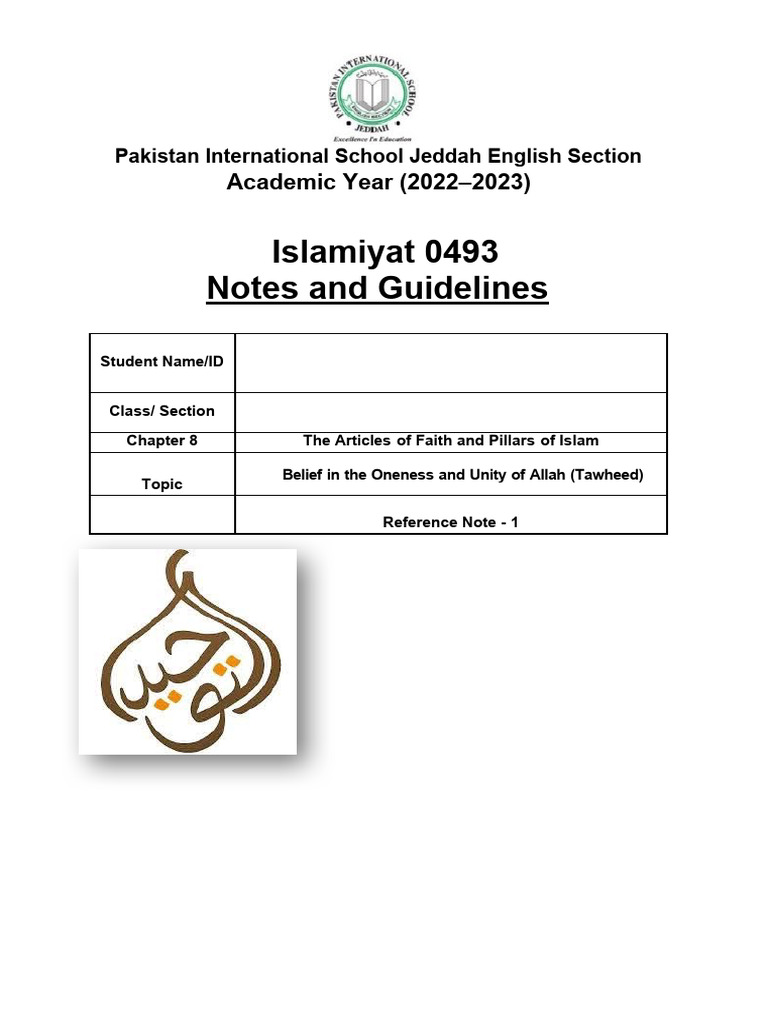 Understanding Tawheed in Islam | PDF | Tawhid | God In Islam