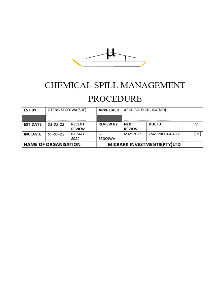 Spill Management Procedure PDF