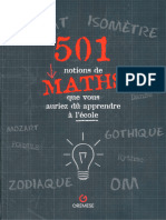 501 Notions de Maths Que Vous Auriez Dû Apprendre À L'école (Ed, Gremese de Sonia Mehta)