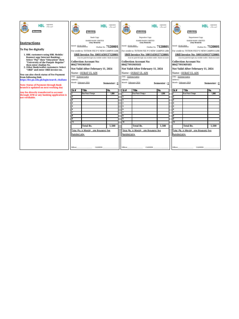 Fee Payment Instructions for PU Students | PDF | Fee | Financial Technology