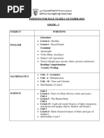 Portions For Half-Yearly - Grade 3