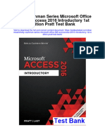 Shelly Cashman Series Microsoft Office 365 and Access 2016 Introductory 1St Edition Pratt Test Bank Full Chapter PDF