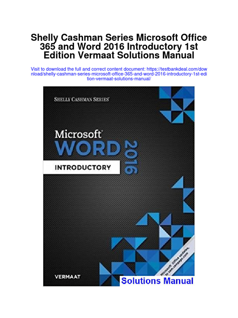 Shelly Cashman Series Microsoft Office 365 and Word 2016 Introductory