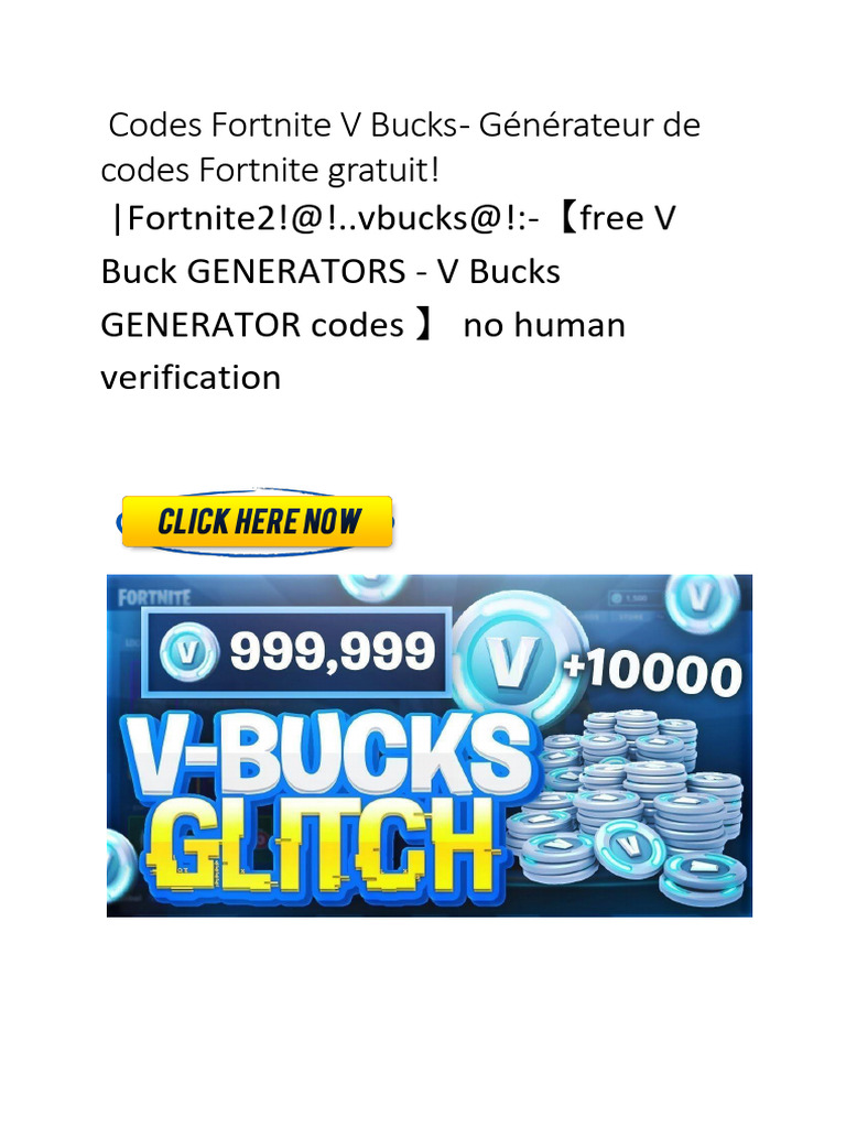 Codes Fortnite V Bucks Générateur de Codes Fortnite Gratuit PDF