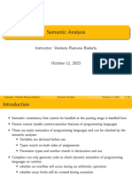 Semantic Analysis: Instructor: Venkata Ramana Badarla