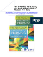 Fundamentals of Nursing Vol 1 Theory Concepts and Applications 3Rd Edition Wilkinson Test Bank Full Chapter PDF