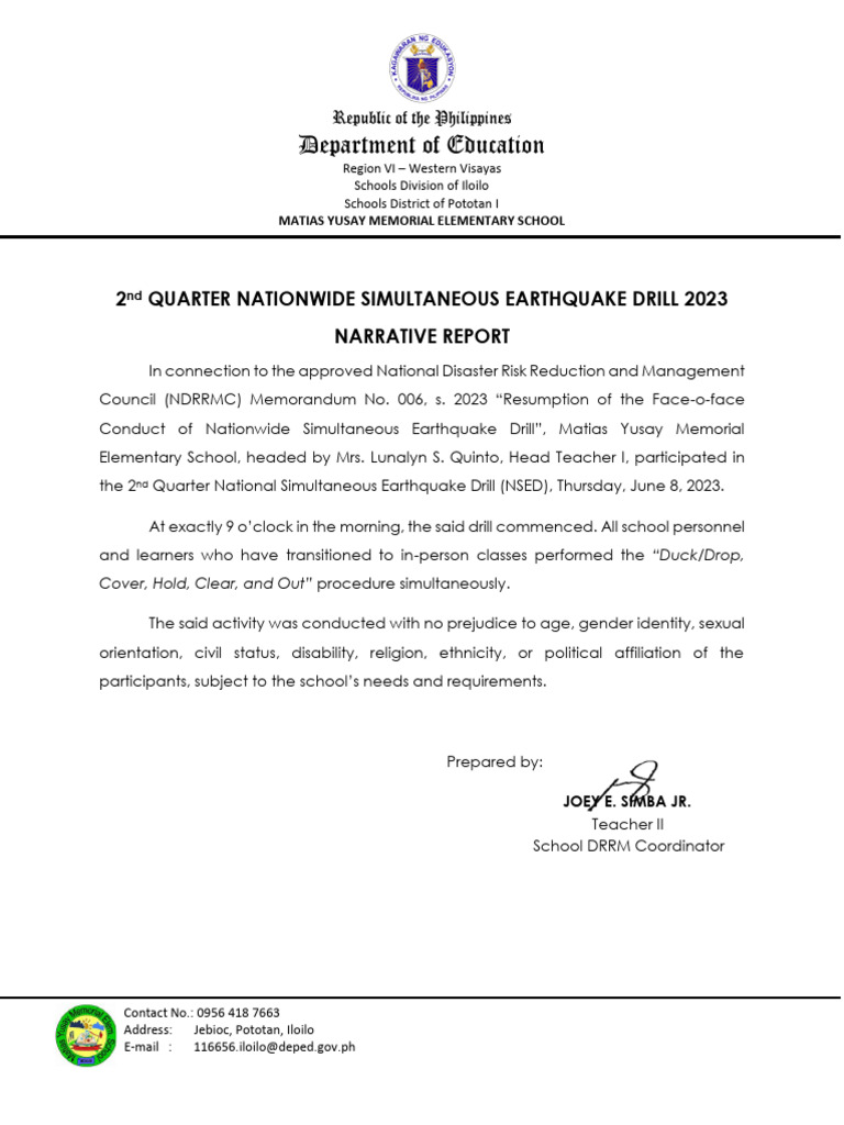 2nd Quarter NSED 2023 Matias Yusay MES Pototan I 116656 PDF