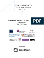 UK Integration Bee Practice DUTIS and Double Integrals