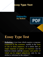 Essay Type Test, Education, By: Jay Rathod
