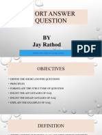 Short Answer, Mcqs (Education Presentation) By: Jay Rathod