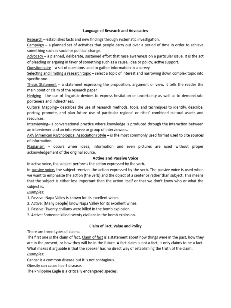 Research and Advocacy Essentials Guide | PDF