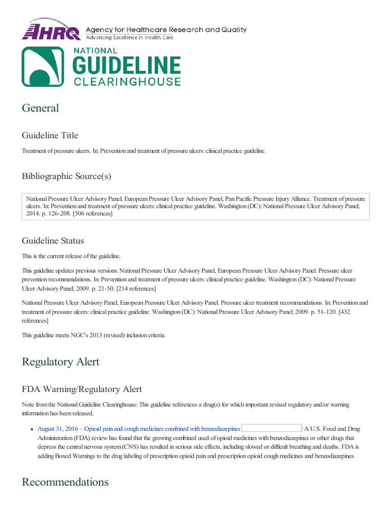 2024 Pressure Ulcer Treatment Guidelines | PDF