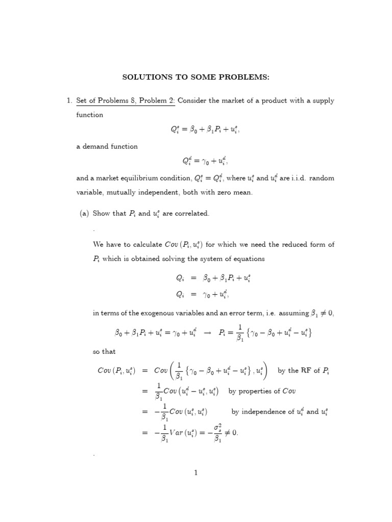 Correlation and Estimation in Economic Models | PDF | Demand ...