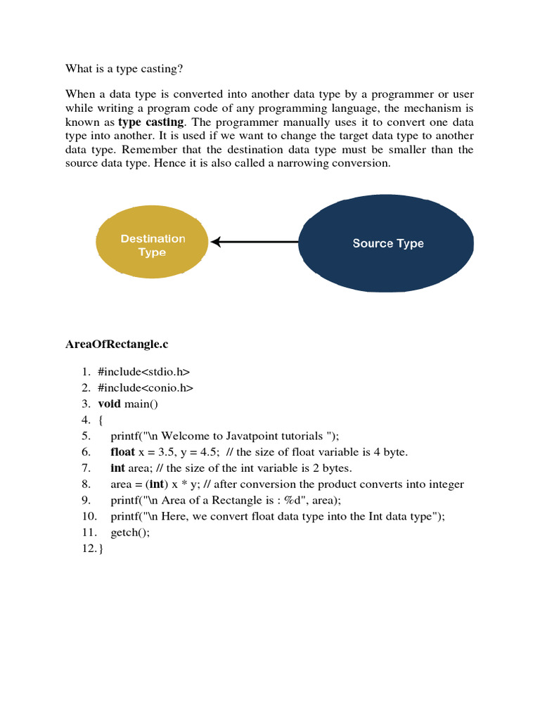 Type casting and type coversion pdf