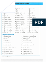 Derivatives Integrals Trig Formula Sheet