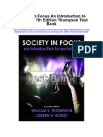 Society in Focus An Introduction To Sociology 7Th Edition Thompson Test Bank Full Chapter PDF