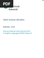 January 2019 MS - Paper 1 Edexcel (B) English Language IGCSE