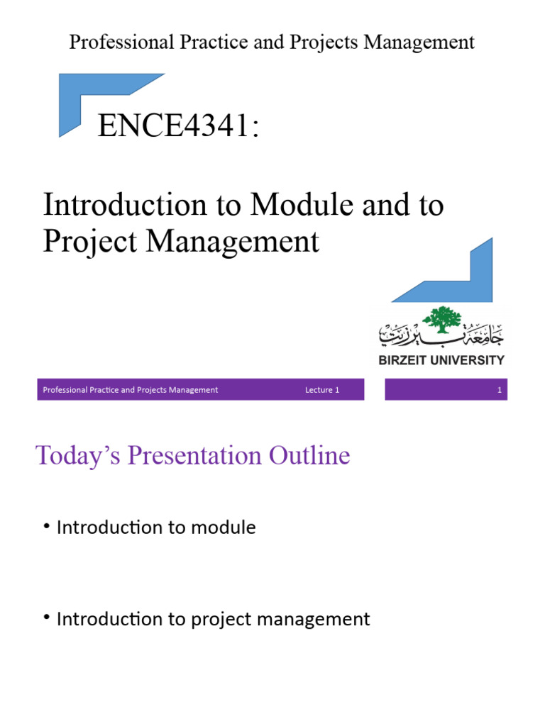 Lecture 1 Introduction To Module and To Project Management | PDF ...