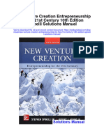 New Venture Creation Entrepreneurship For The 21St Century 10Th Edition Spinelli Solutions Manual Full Chapter PDF