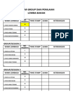 Daftar Absensi Dan Penilaian Bakiak