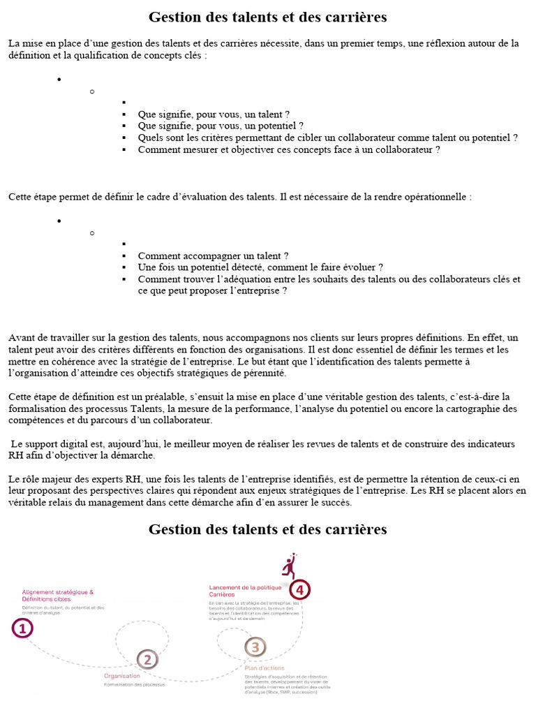 Gestion des talents et carrières expliquée | PDF | Développement personnel