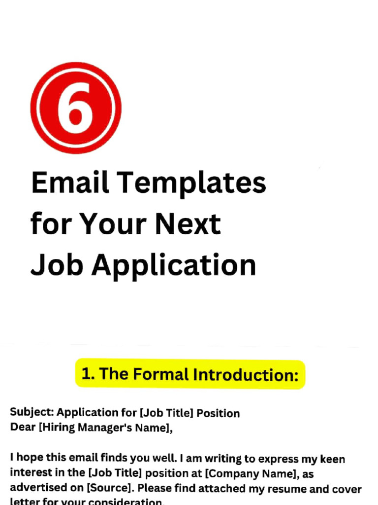 Job Application Email Templates | PDF