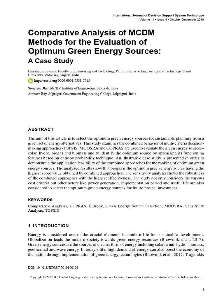 Comparative Analysis of MCDM Methods For The Evaluation of Optimum ...