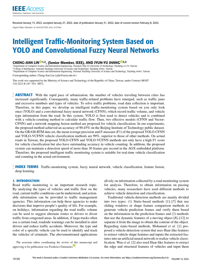 Intelligent Traffic Monitoring with YOLO | PDF | Deep Learning ...