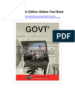 Govt 8 8Th Edition Sidlow Test Bank Full Chapter PDF