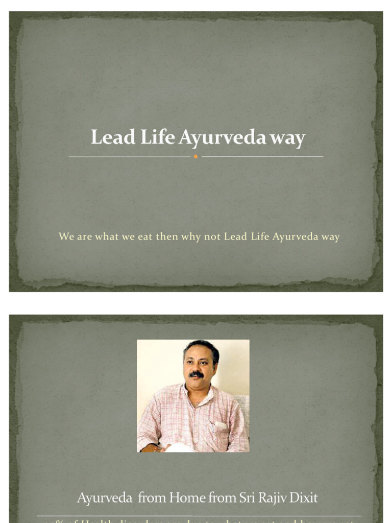 Lead Life Ayurveda Way RAJIV DIXIT PDF