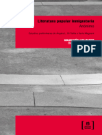 Anonimo - Literatura Popular Inmigratoria Con Prólogo de Ángela Di Tullio y