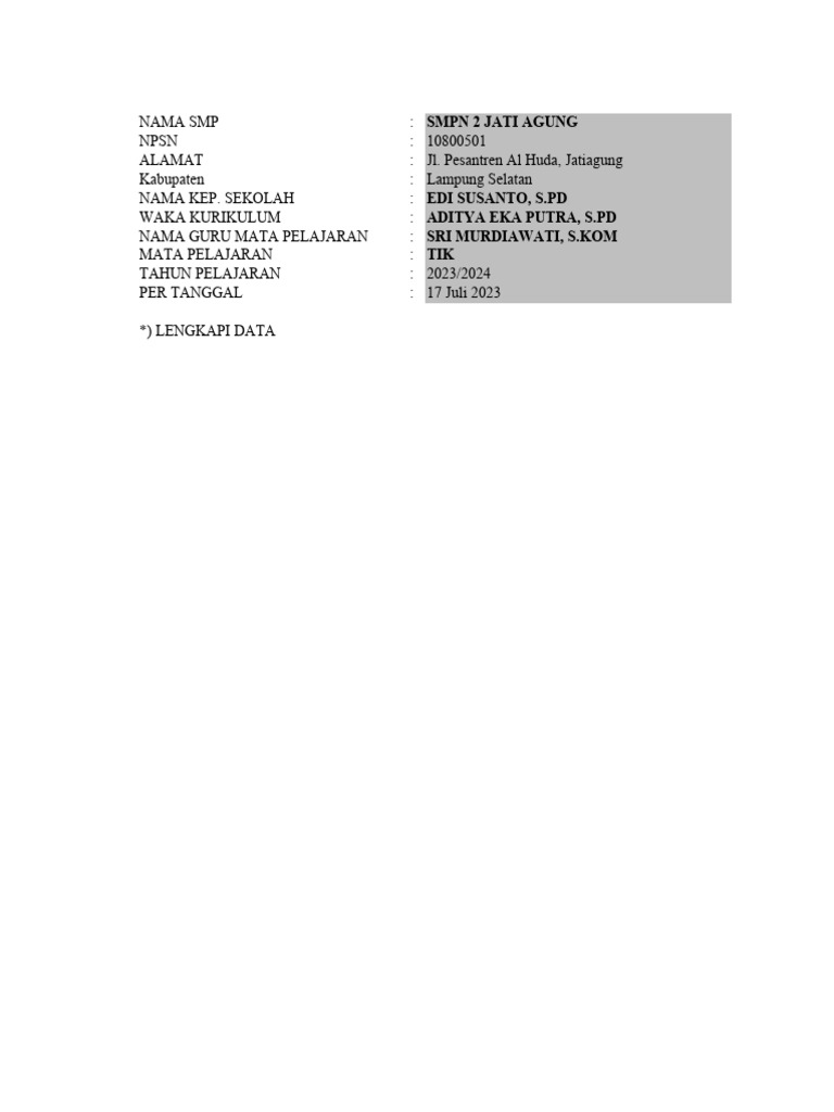 KALENDER AKADEMIK RPE PROTA PROSEM | PDF