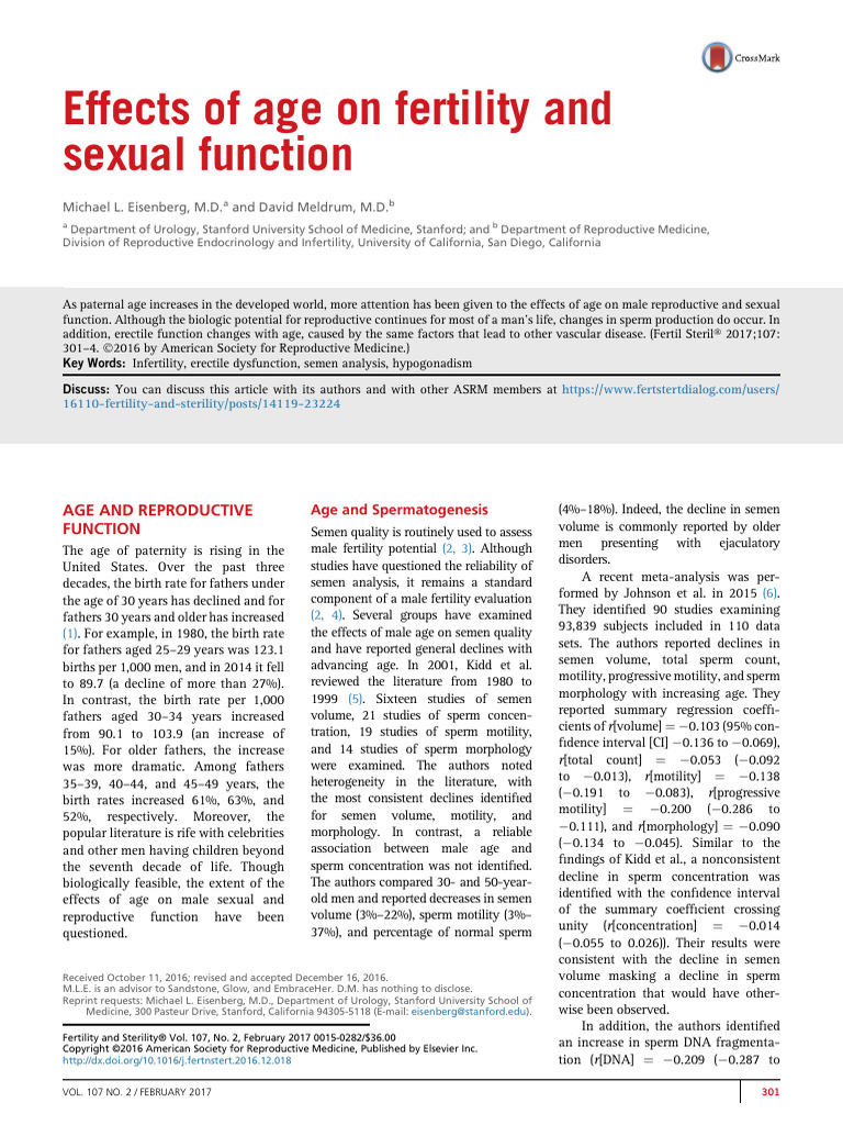 2017-Effects of Age On Fertility and Sexual Function | Download Free ...
