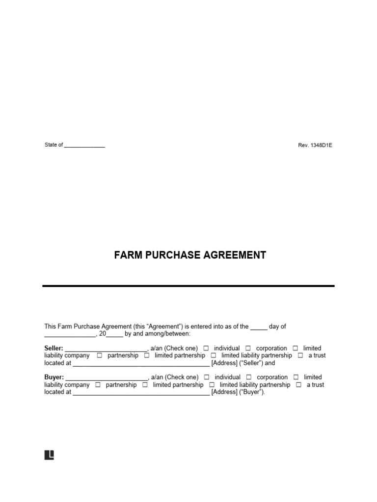 Farm Purchase Agreement Template | PDF | Title Insurance | Arbitration
