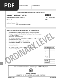 Ordinary Biology Paper 3 6116 3 First Proof 24.05.2022