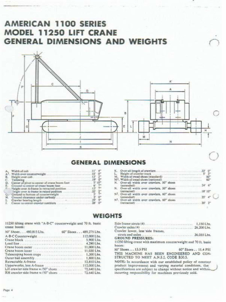 American 11250 Load Chart | PDF