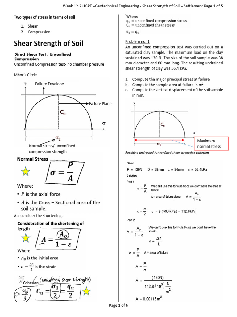 12 2 HGPE Geotechnical Engineering Shear in Soil Soil Settlement | PDF
