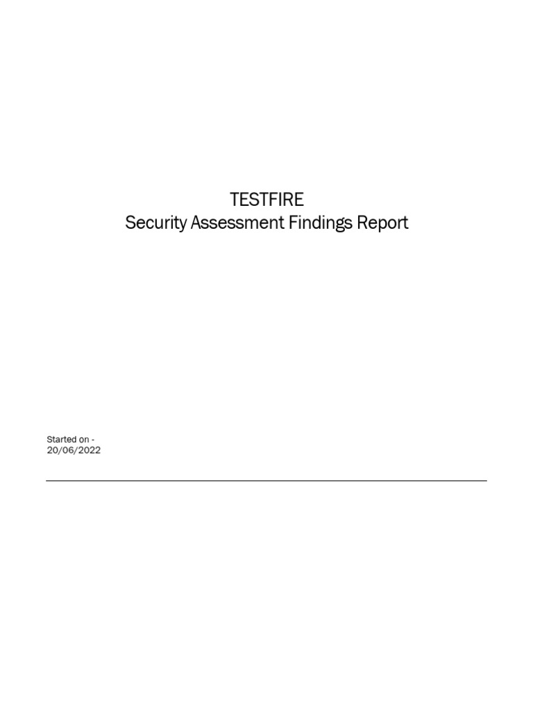 TestFire Vulnerability Assessment Report | PDF | Penetration Test ...