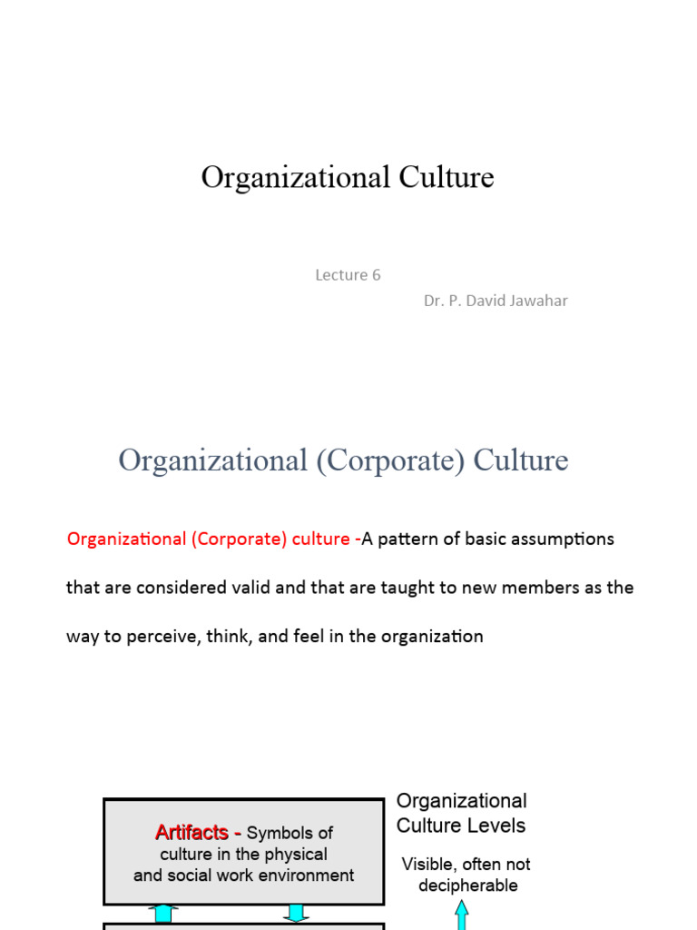 L 6 - Organisational Culture | PDF | Organizational Culture | Socialization