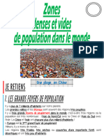 Le Monde Zones Denses Et Vides de Population