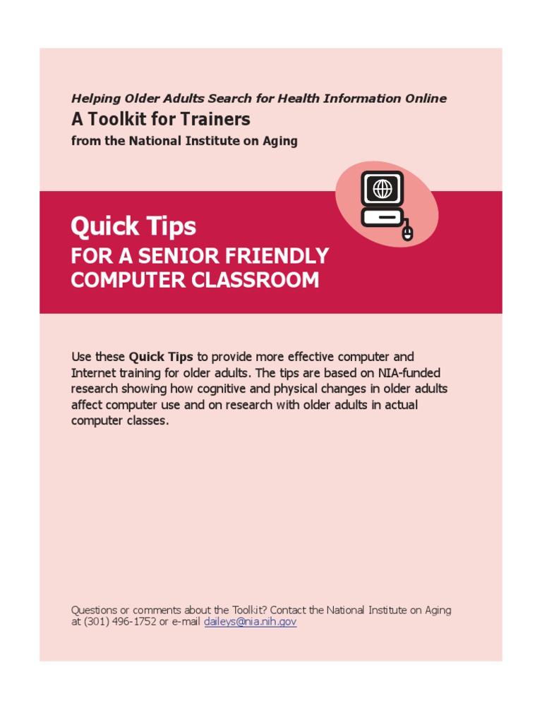 Senior-Friendly Computer Class Tips | PDF | Classroom | Memory