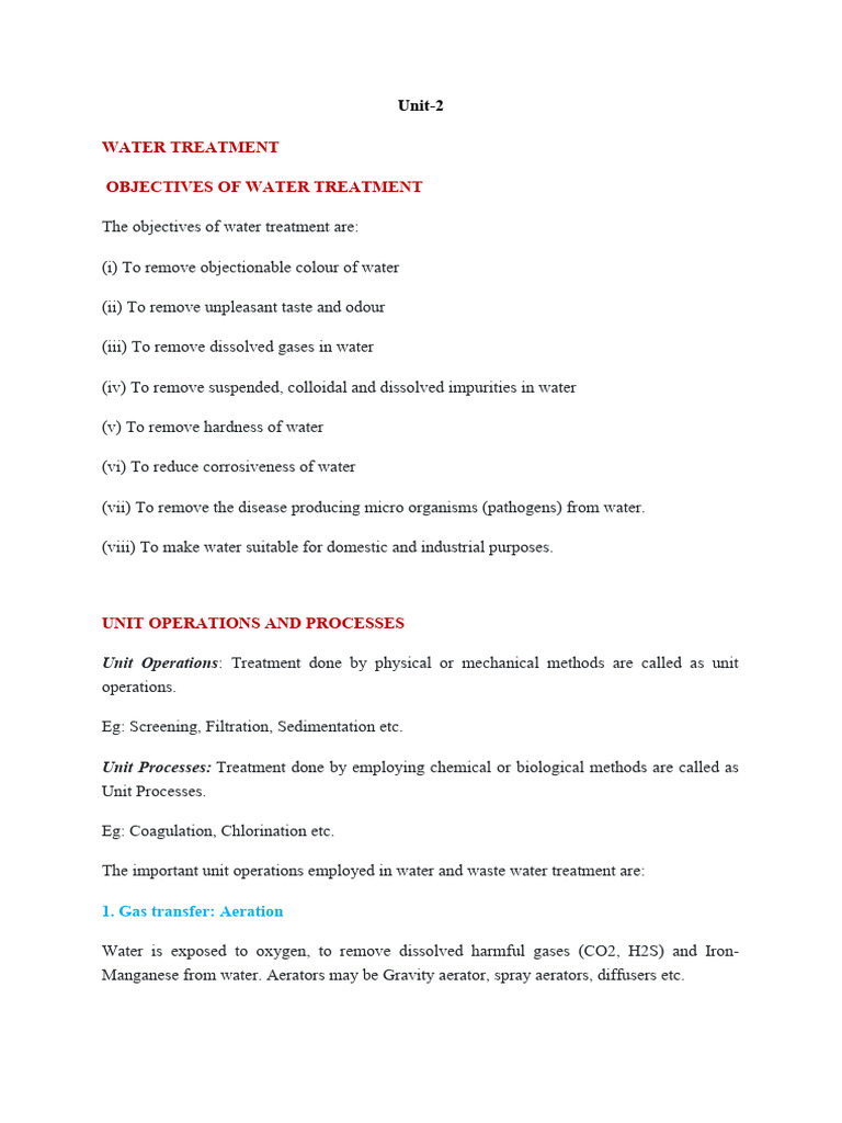Unit 2 | PDF | Filtration | Water Purification