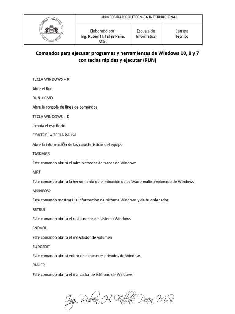 Comandos run cmd ite pdf microsoft windows archivo de computadora