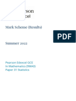 2022 Statistics Markscheme 9MA0-31