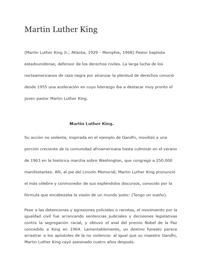 Martin Luther King | PDF | Martin Luther King hijo.