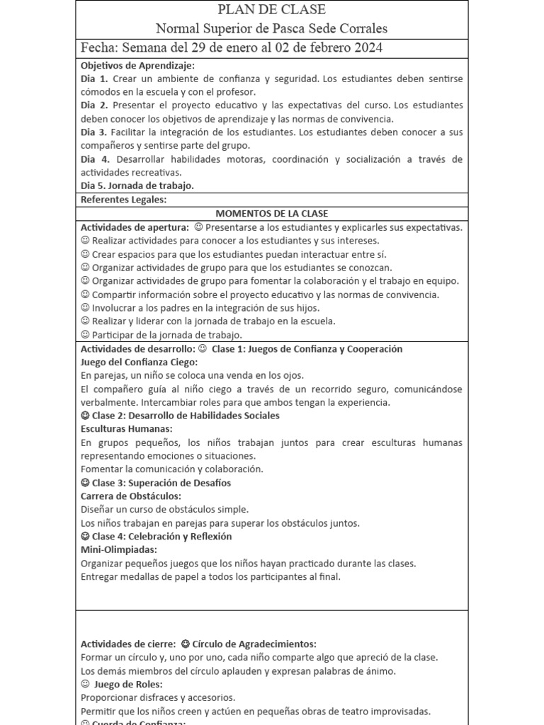Plan de Clase 29 Al 02 Febrero | PDF | Aprendizaje | Ciencia cognitiva