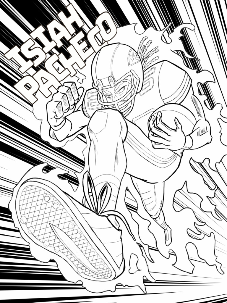 Isiah Pacheco Coloring Page | PDF