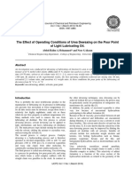 The Effect of Operating Conditions of Urea Dewaxing On The Pour Point of Light Lubricating Oil