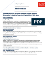 Maths PHD Projects